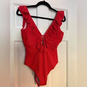 Michael Kors Red and White Swimsuit